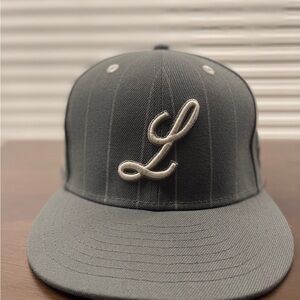 Gray Baseball Cap with Embroidered L